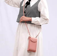 Kompakte Schultertasche aus PU-Leder mit verstellbarem Riemen