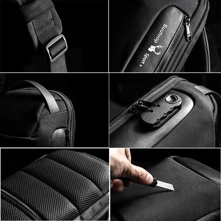 Kompakte wasserdichte Umhängetasche für Herren – Diebstahlsicher mit USB-Ladefunktion