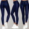 Damenjeans in Dunkelblau, figurbetont, elastisch, mit Taschen, ideal für Freizeitmode.