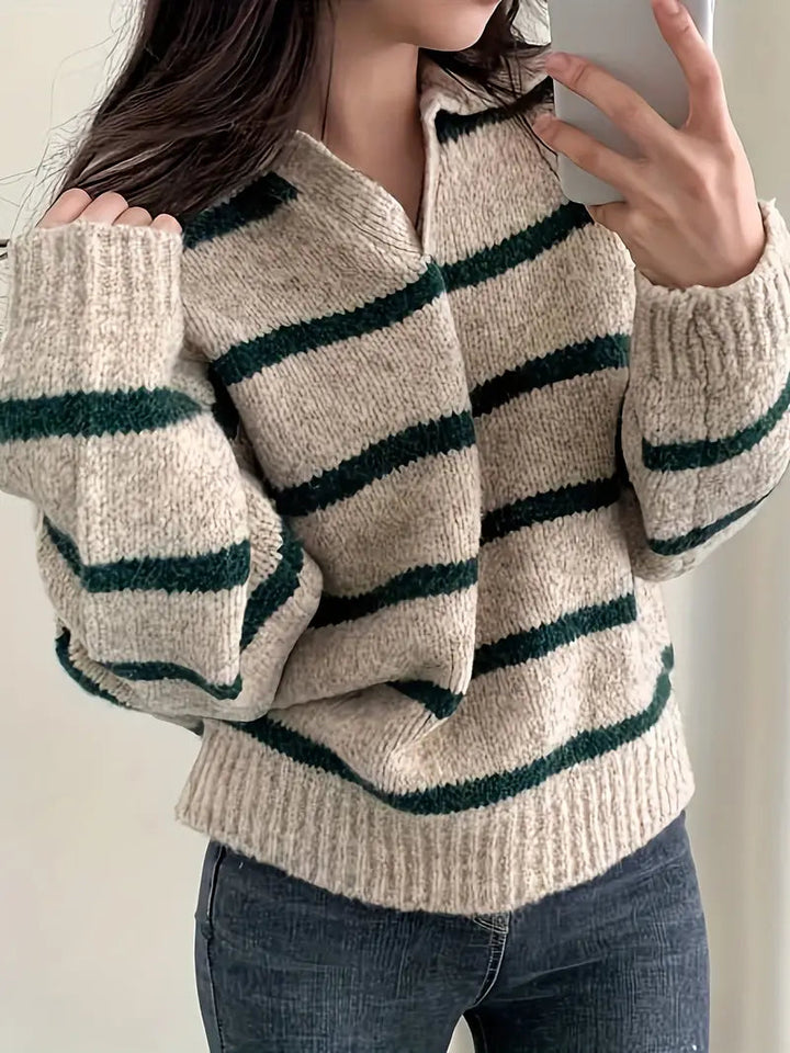 Knitted Sweater for Women with V-Neck – Sofie