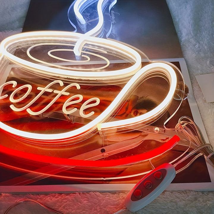 Neon-Kaffeelampe für Wanddekoration – Nina