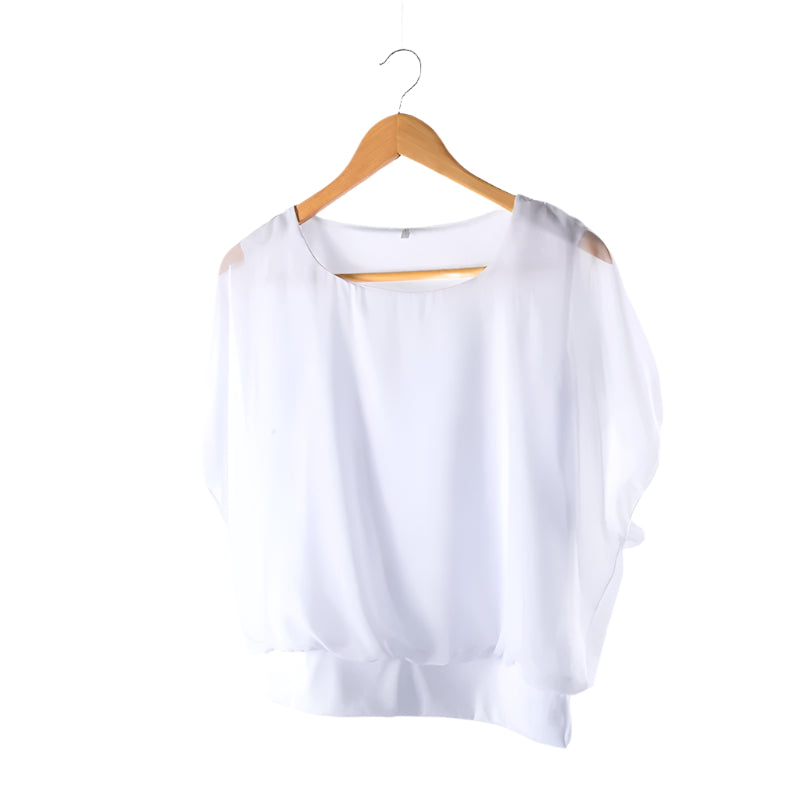 Damen Chiffon Bluse mit Rüschenärmeln – Ariana