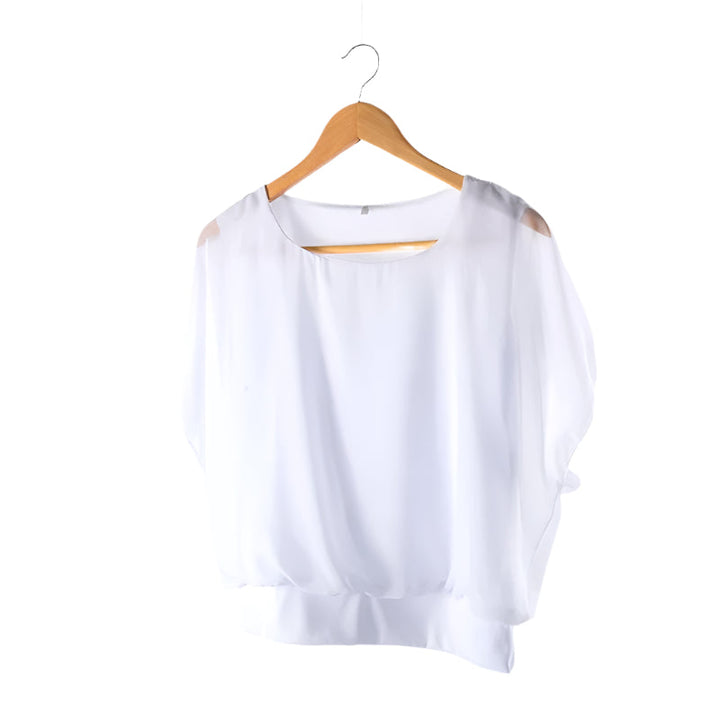 Damen Chiffon Bluse mit Rüschenärmeln – Ariana
