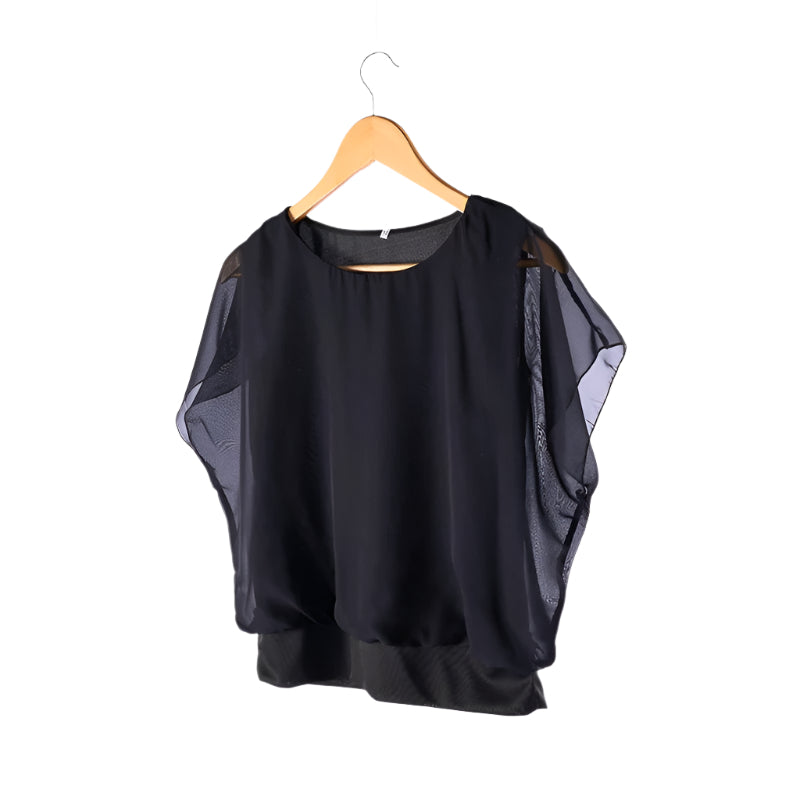 Damen Chiffon Bluse mit Rüschenärmeln – Ariana
