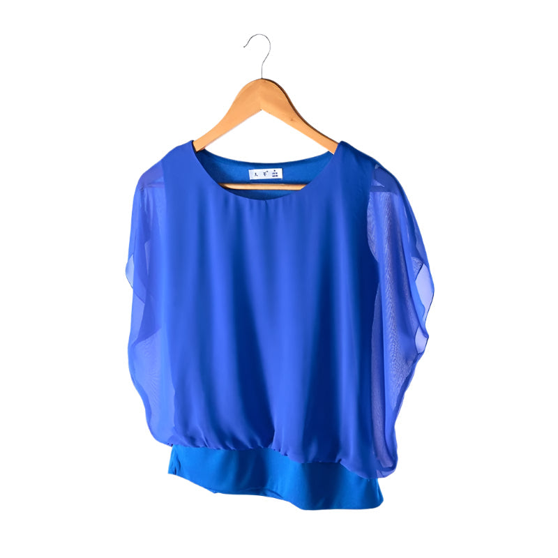 Damen Chiffon Bluse mit Rüschenärmeln – Ariana