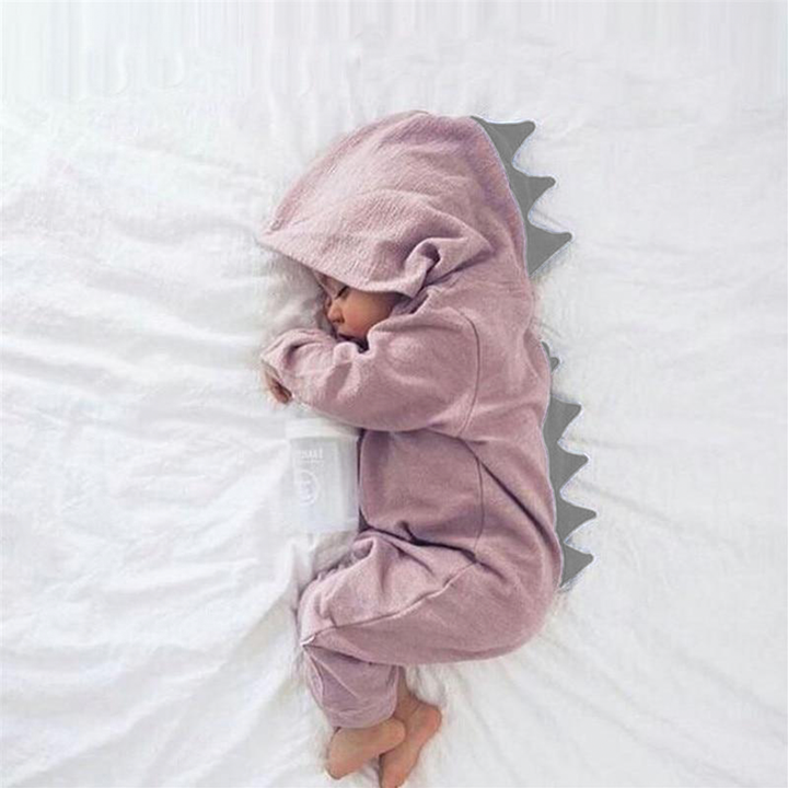Süße Baby-Overall mit Dinosaurierkapuze – DinoDream Onesie
