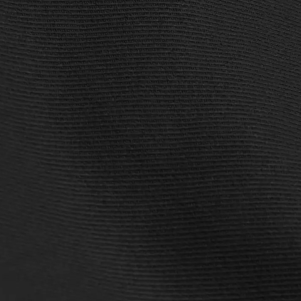 Schwarzer gerippter Stoff, Textur, Material, Hintergrund, Nahaufnahme, Textildesign.