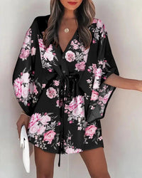 Sommerkleid mit V-Ausschnitt und Rüschenärmeln – Amira