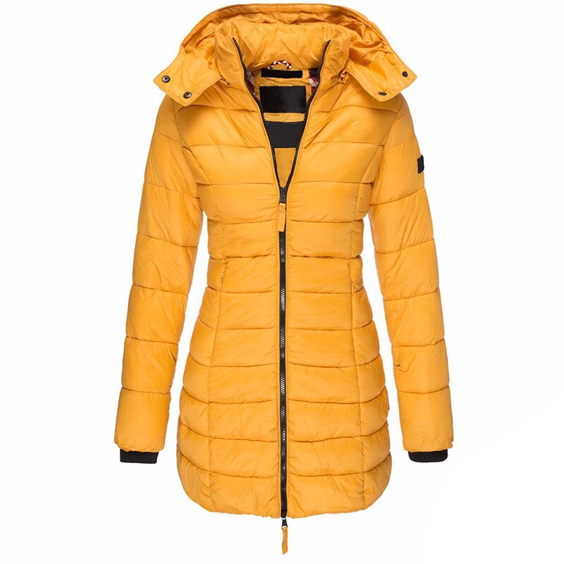 Warme Damen Daunenjacke mit Kapuze - Olivia