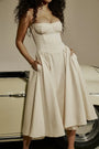 Elegantes Midi-Abendkleid mit Plisseesaum – Amara