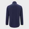 Dunkelblaues Herren-Poloshirt, langärmelig, aus Baumwolle, Rückansicht, modisch, bequem.