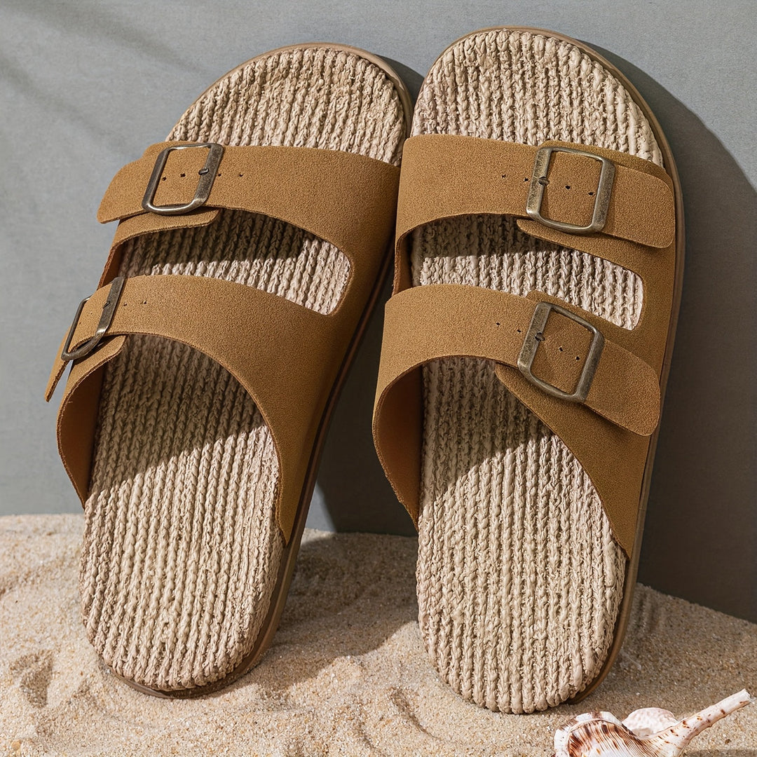 Stylische Herren Sommer-Slipper mit verstellbaren Riemen - GripStep