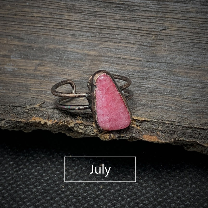 Natürlicher Rohstein-Geburtsring – Selina
