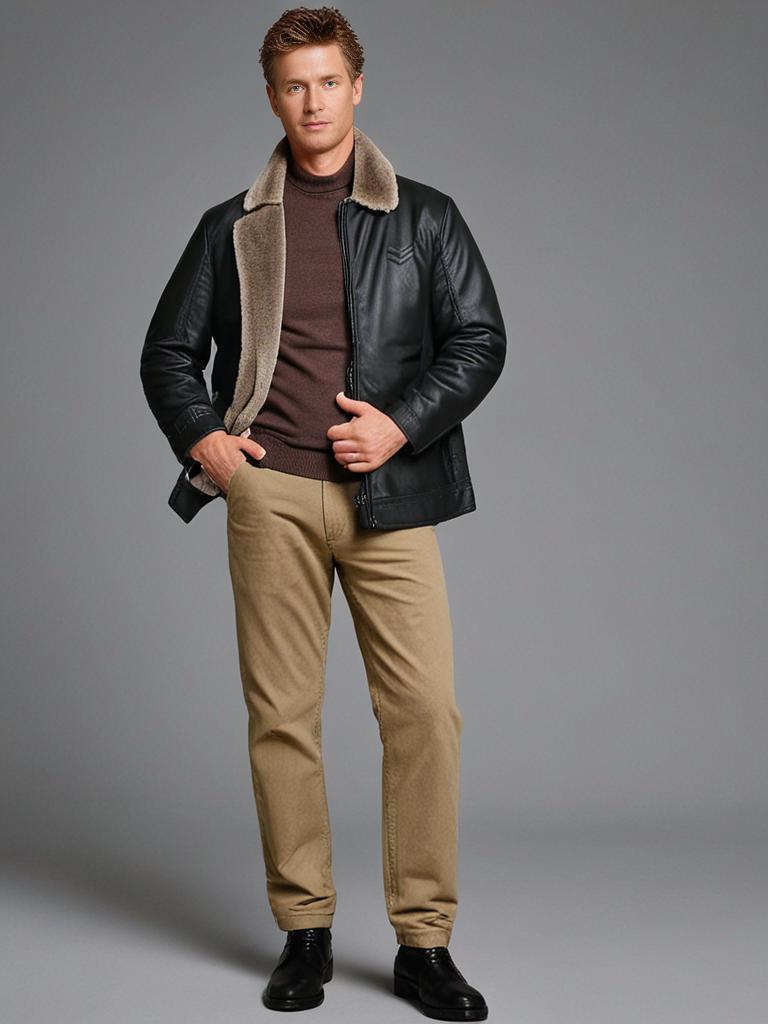 Herren-Lederjacke mit Thermofutter – Dario