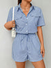 Trendiger Damen Jumpsuit mit kurzen Ärmeln für den Sommer - StreifenFrisch