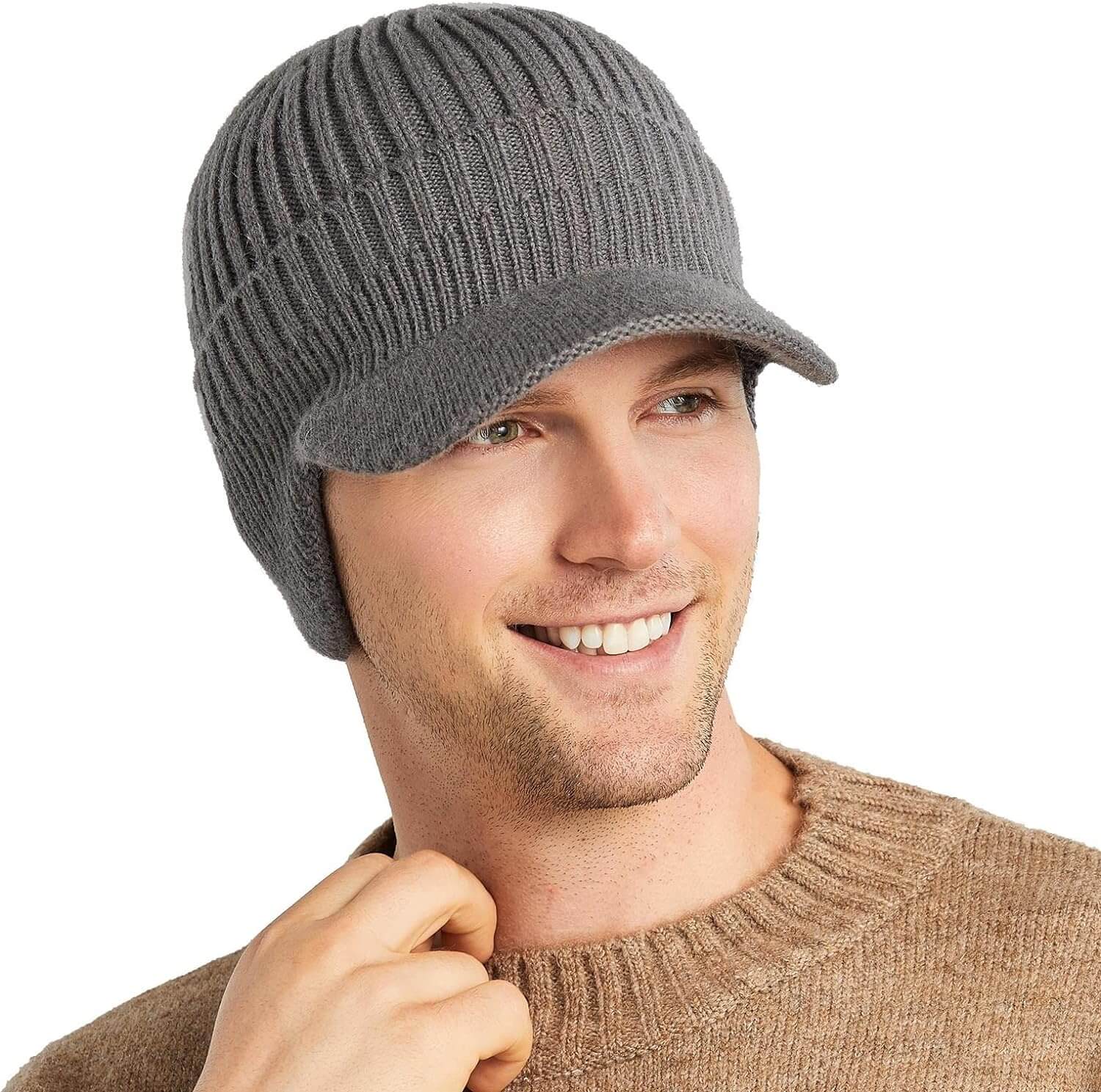 Herren Strickmütze mit Ohrenklappen – Kian (1+1 GRATIS)