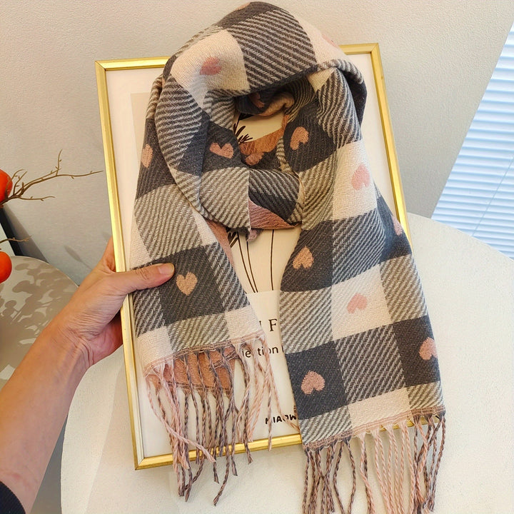 Karierter Damen Schal aus Polyester für Herbst & Winter – Aurelie