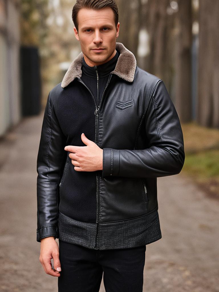 Herren-Lederjacke mit Thermofutter – Dario