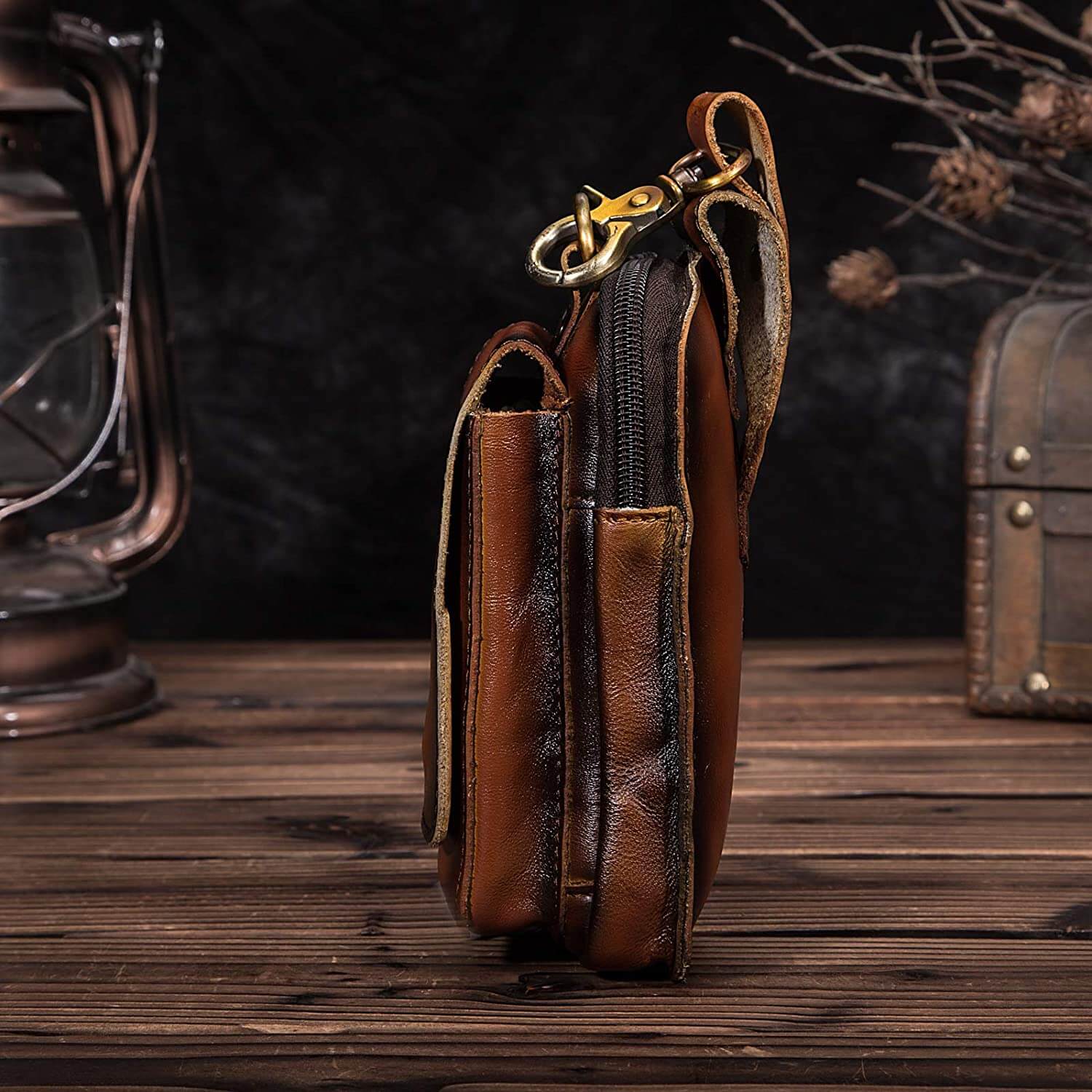 Echtleder Herren-Gürteltasche