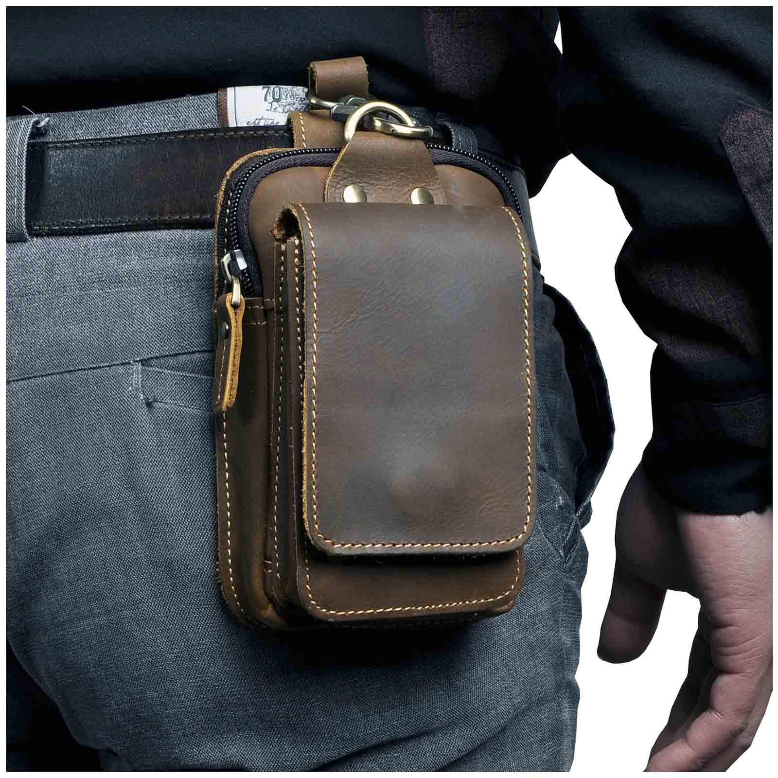 Echtleder Herren-Gürteltasche