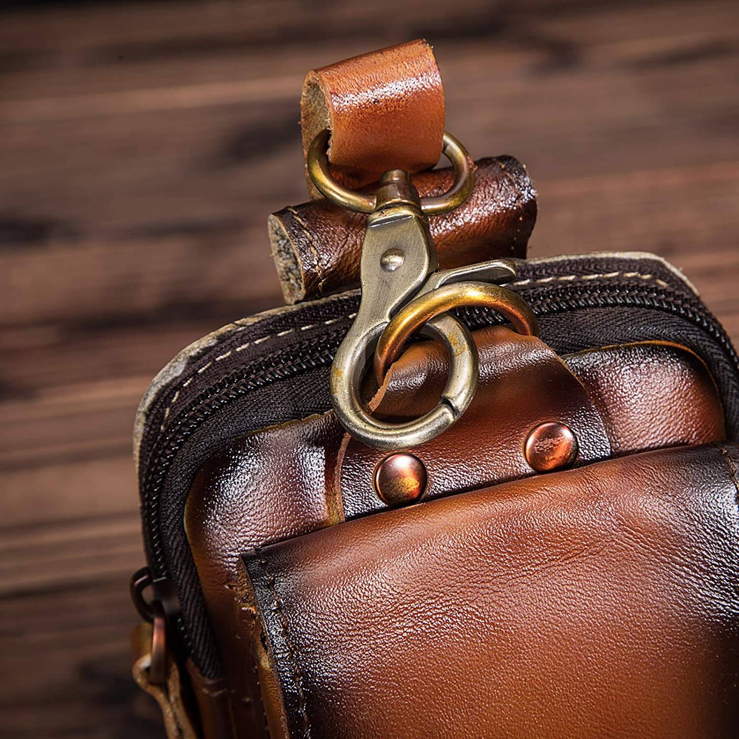 Echtleder Herren-Gürteltasche