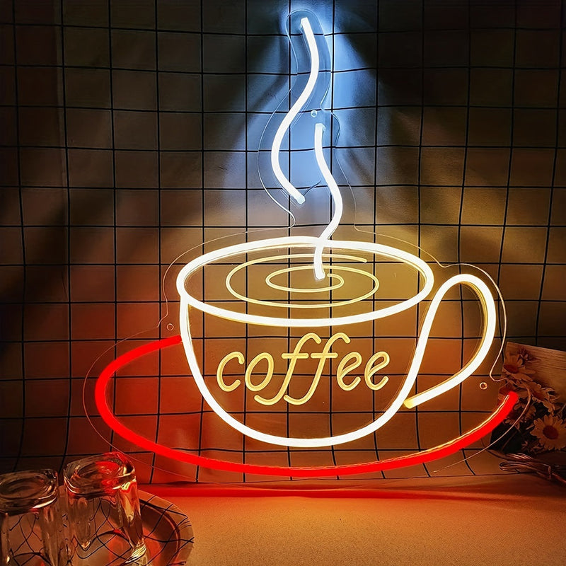 Neon-Kaffeelampe für Wanddekoration – Nina