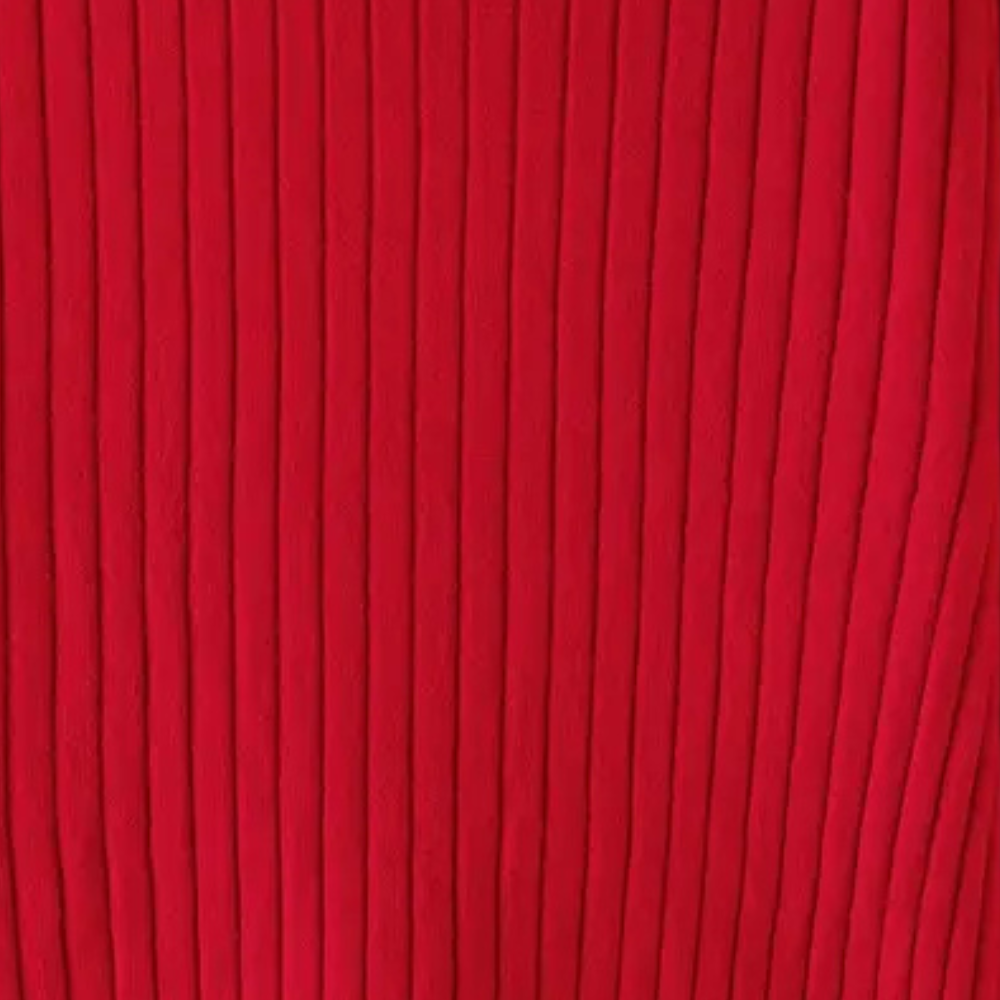 Roter gerippter Stoff, Textur, Hintergrund, Mode, Textildesign, Bekleidungsmaterial.