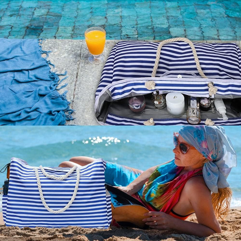 Wasserdichte Extra Große Strandtasche mit Bonus-Reiseetui – CoastCarry