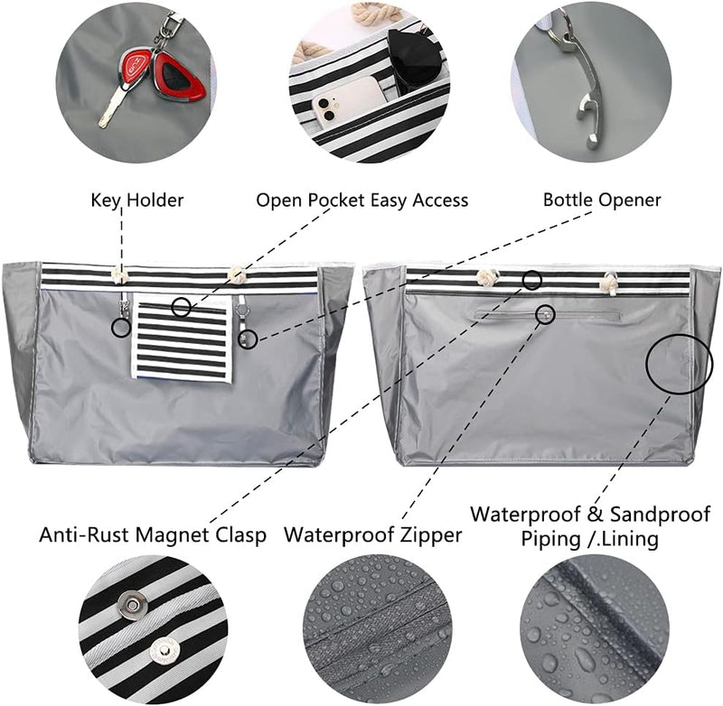 Wasserdichte Extra Große Strandtasche mit Bonus-Reiseetui – CoastCarry