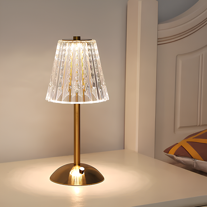 Goldene Kristall-Tischlampe - Aurora Luxe