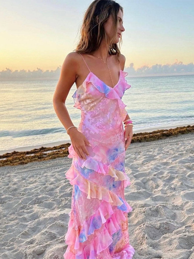 Buntes Sommerkleid mit Verspielten Rüschen – Lucia