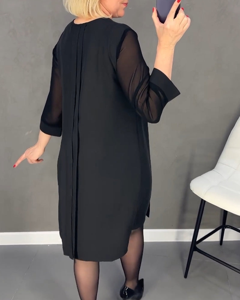 Elegantes Shiftkleid mit Mesh-Details – Gabrielle