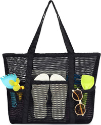 Kaufe 1, Erhalte 1 GRATIS – Extra Große Durchsichtige Mesh-Strandtasche mit 8 Taschen – ClearWave