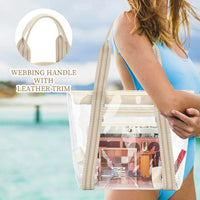 Kaufe 1, Erhalte 1 GRATIS – Extra Große Durchsichtige Mesh-Strandtasche mit 8 Taschen – ClearWave