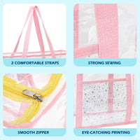 Kaufe 1, Erhalte 1 GRATIS – Extra Große Durchsichtige Mesh-Strandtasche mit 8 Taschen – ClearWave