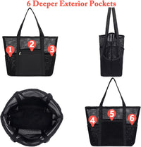 Kaufe 1, Erhalte 1 GRATIS – Extra Große Durchsichtige Mesh-Strandtasche mit 8 Taschen – ClearWave