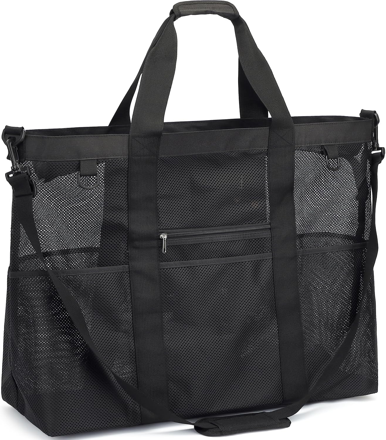 Kaufe 1, Erhalte 1 GRATIS – Extra Große Durchsichtige Mesh-Strandtasche mit 8 Taschen – ClearWave