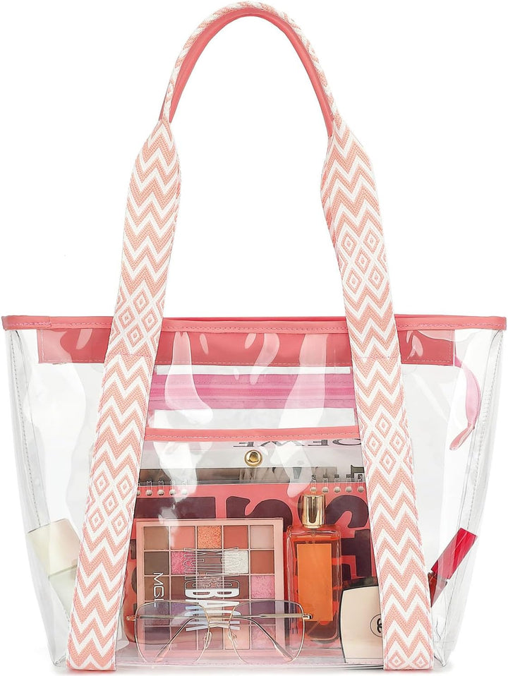 Kaufe 1, Erhalte 1 GRATIS – Extra Große Durchsichtige Mesh-Strandtasche mit 8 Taschen – ClearWave