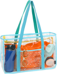 Kaufe 1, Erhalte 1 GRATIS – Extra Große Durchsichtige Mesh-Strandtasche mit 8 Taschen – ClearWave