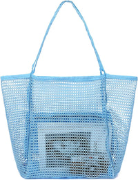 Kaufe 1, Erhalte 1 GRATIS – Extra Große Durchsichtige Mesh-Strandtasche mit 8 Taschen – ClearWave