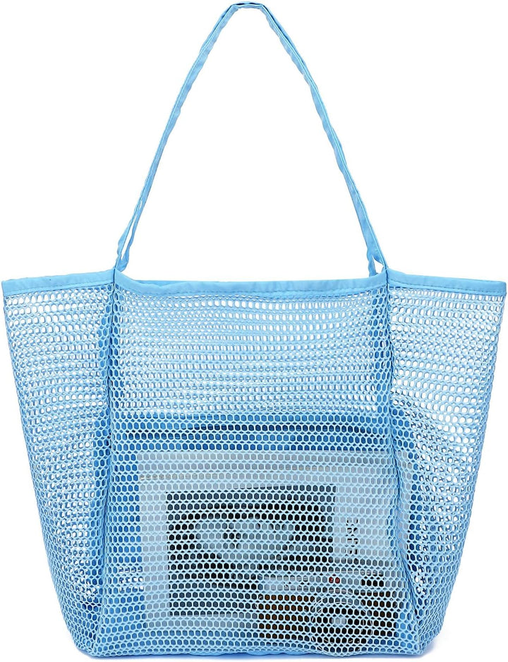 Kaufe 1, Erhalte 1 GRATIS – Extra Große Durchsichtige Mesh-Strandtasche mit 8 Taschen – ClearWave