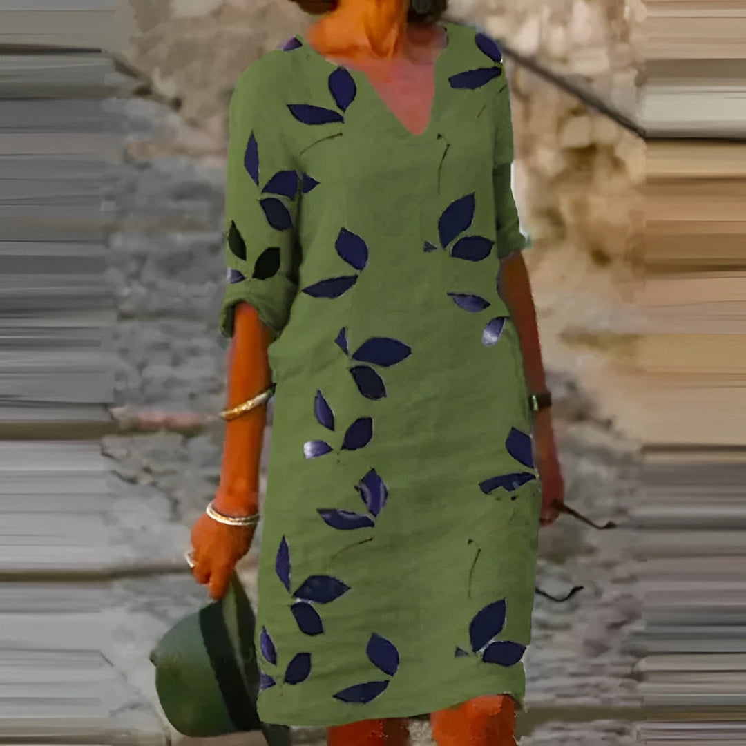 Trendy summer dresses with leaf print – Liora