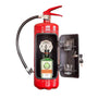 Roter Feuerlöscher-Bar mit Jägermeister-Flasche und Gläsern, originelles Geschenk, Deko-Idee.