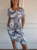 Bedrucktes Kleid mit Rundhalsausschnitt – Eveline