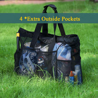 Extra-große Mesh-Strandtasche mit Reißverschluss – sandfreie Tasche (Kaufe 1, erhalte 1 GRATIS)