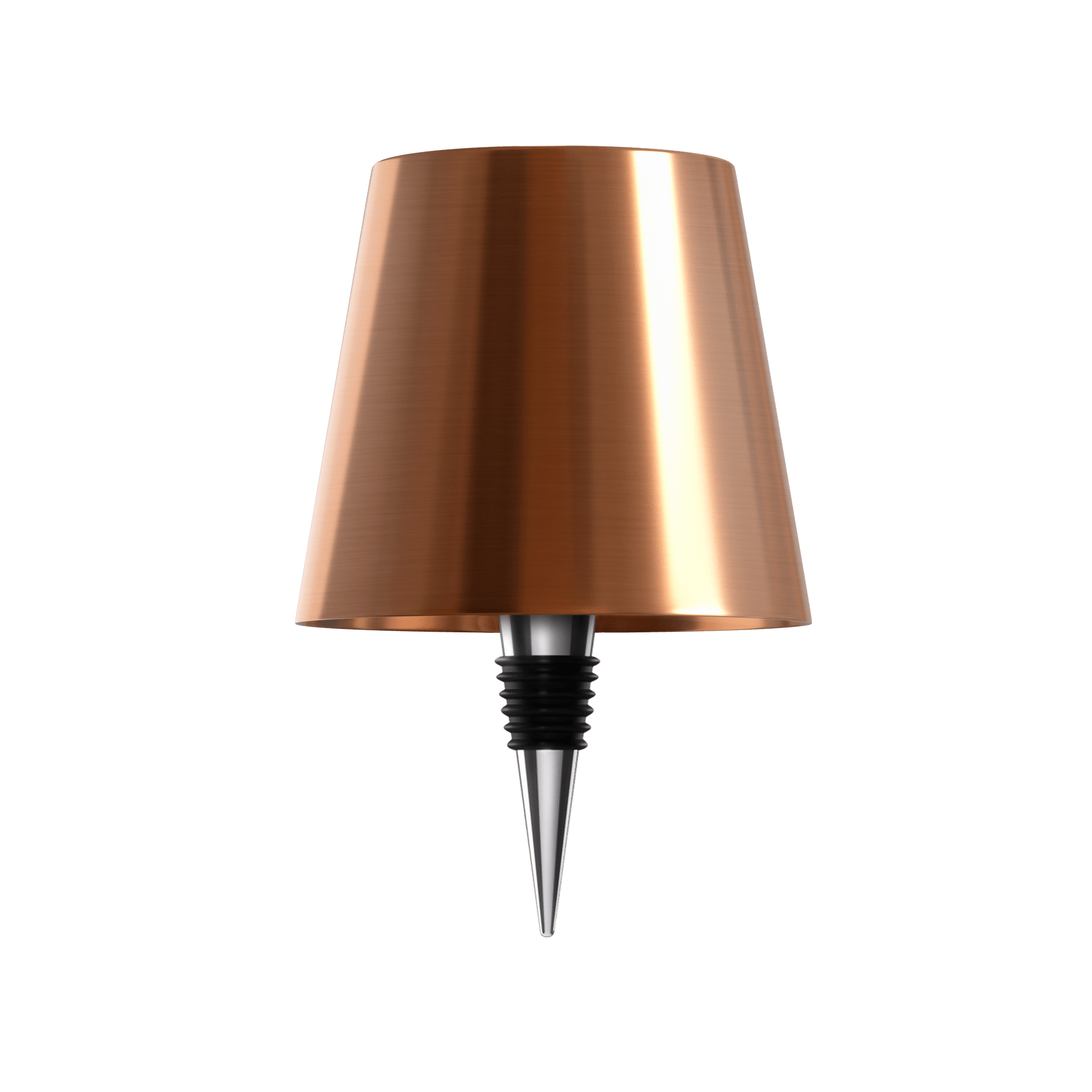 Rosenfarbene Flaschenlampe aus Metall, modern, für stilvolle Beleuchtung.