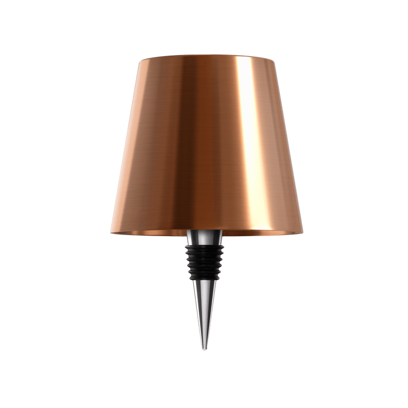 Rosenfarbene Flaschenlampe aus Metall, modern, für stilvolle Beleuchtung.