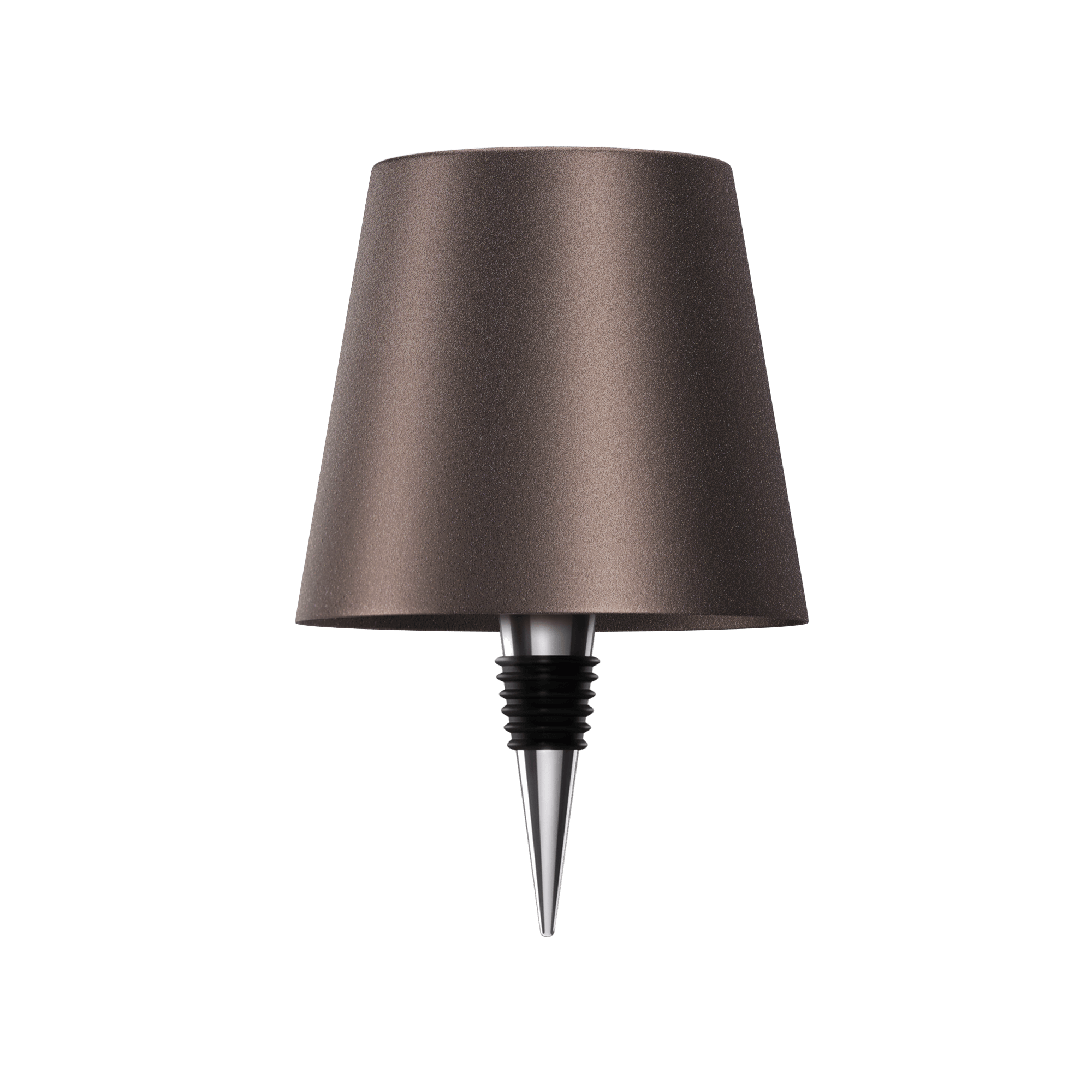 Braune Flaschenlampe, transparent, modern, Metall, für stilvolle Beleuchtung, Inneneinrichtung.
