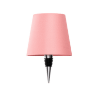 Rosa Flaschenlampe mit transparentem Schirm, modernes Design, dekorative Beleuchtung.