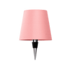 Rosa Flaschenlampe mit transparentem Schirm, modernes Design, dekorative Beleuchtung.